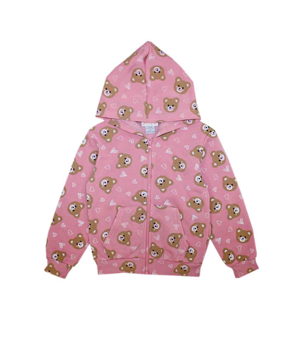 GIRLS PINK 4-6X Zip Front All Over Print Jacket - 0203904