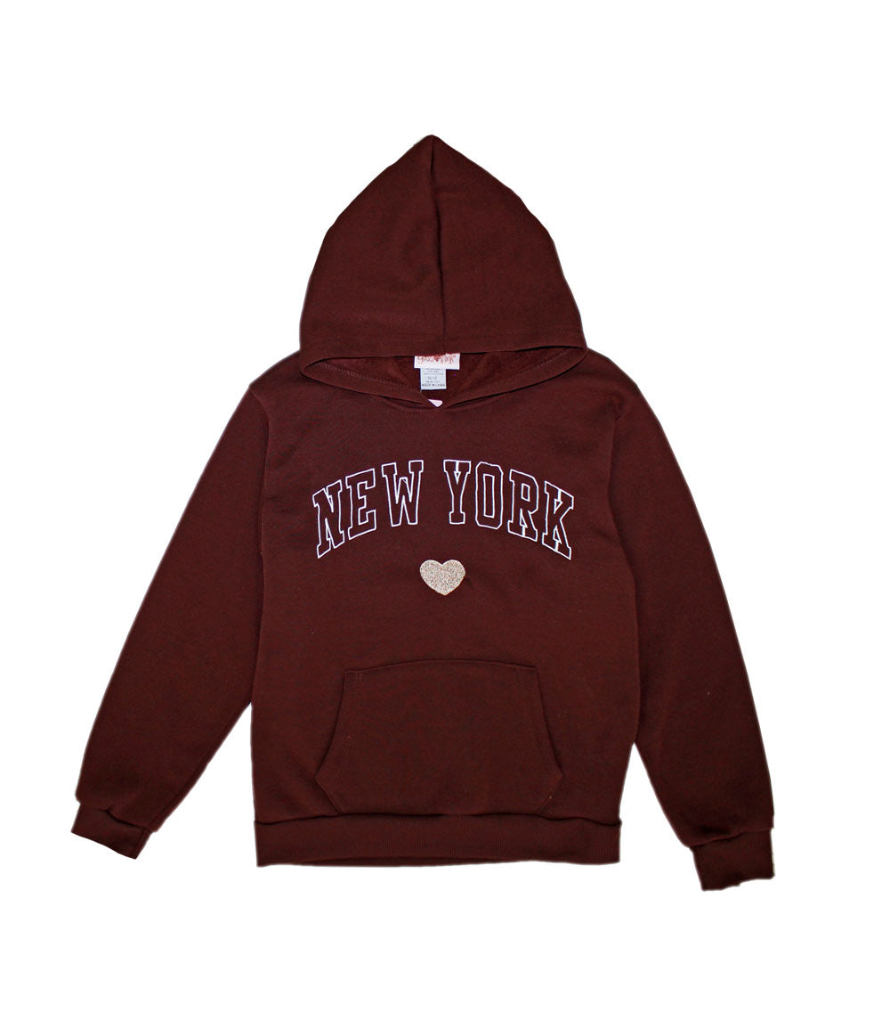 GIRLS PINK 7-16 New York Hooded Fleece Jacket with Embroidery - 0221267