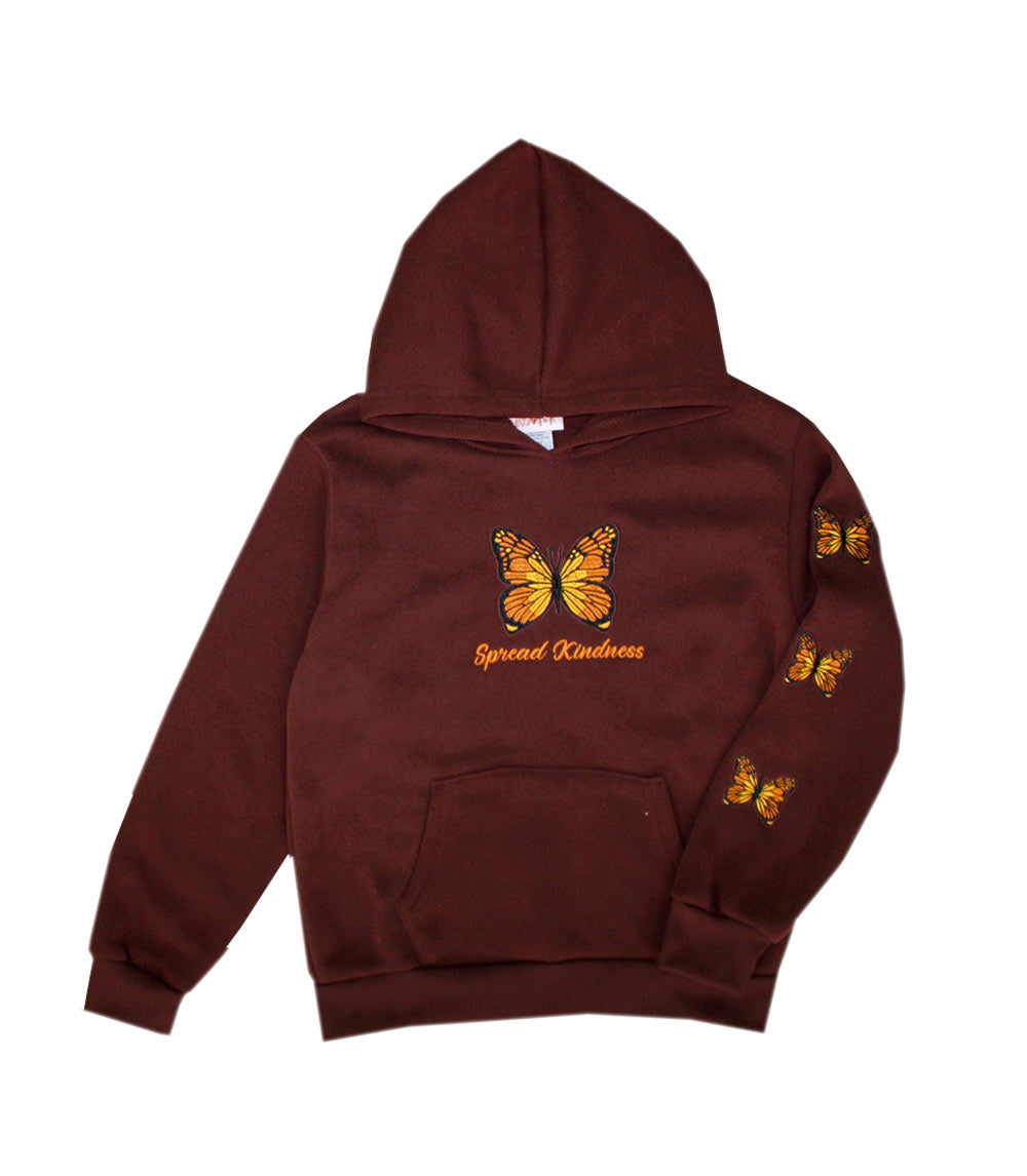 GIRLS PINK 7-16 Butterfly Hooded Fleece Jacket with Embroidery - 0240767