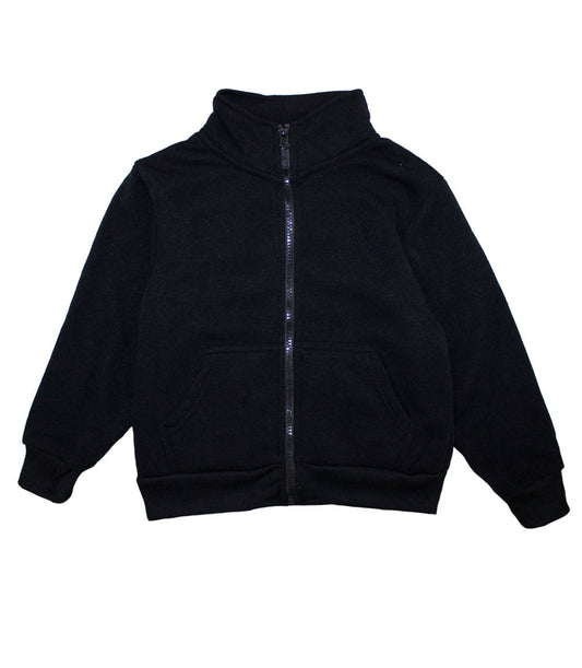 Boys 8-18 Zip Front Collar Fleece Jacket Black - 0273288