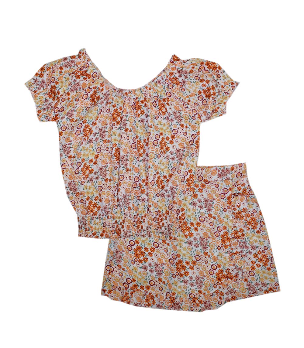 GIRLS PINK Smocked Top and Skort w Ruffle - 2467067
