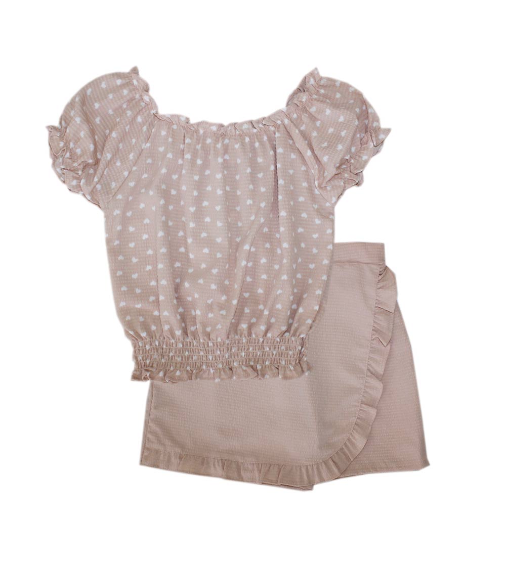 GIRLS PINK Smocked Top with Skort - 2486167