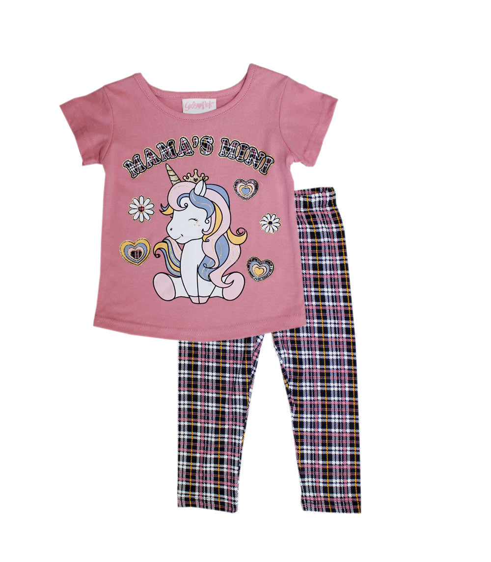 GIRLS PINK Unicorn Screen Top and Legging-6347901