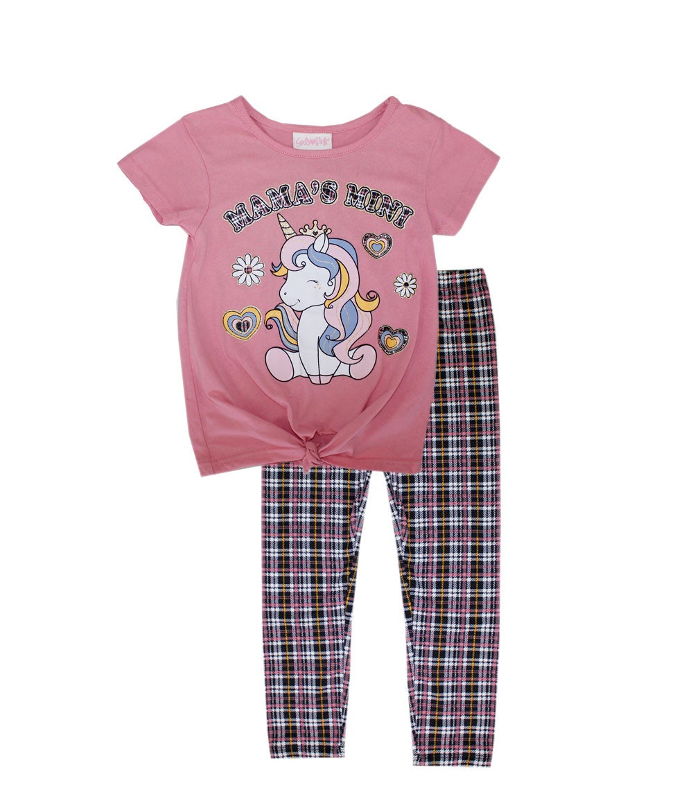 GIRLS PINK Unicorn Screen Top and Legging-6347904