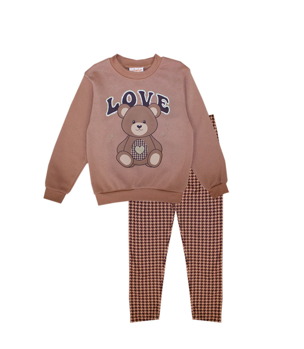 GIRLS PINK 7-14 Bear Love Screen Legging Set-7321467