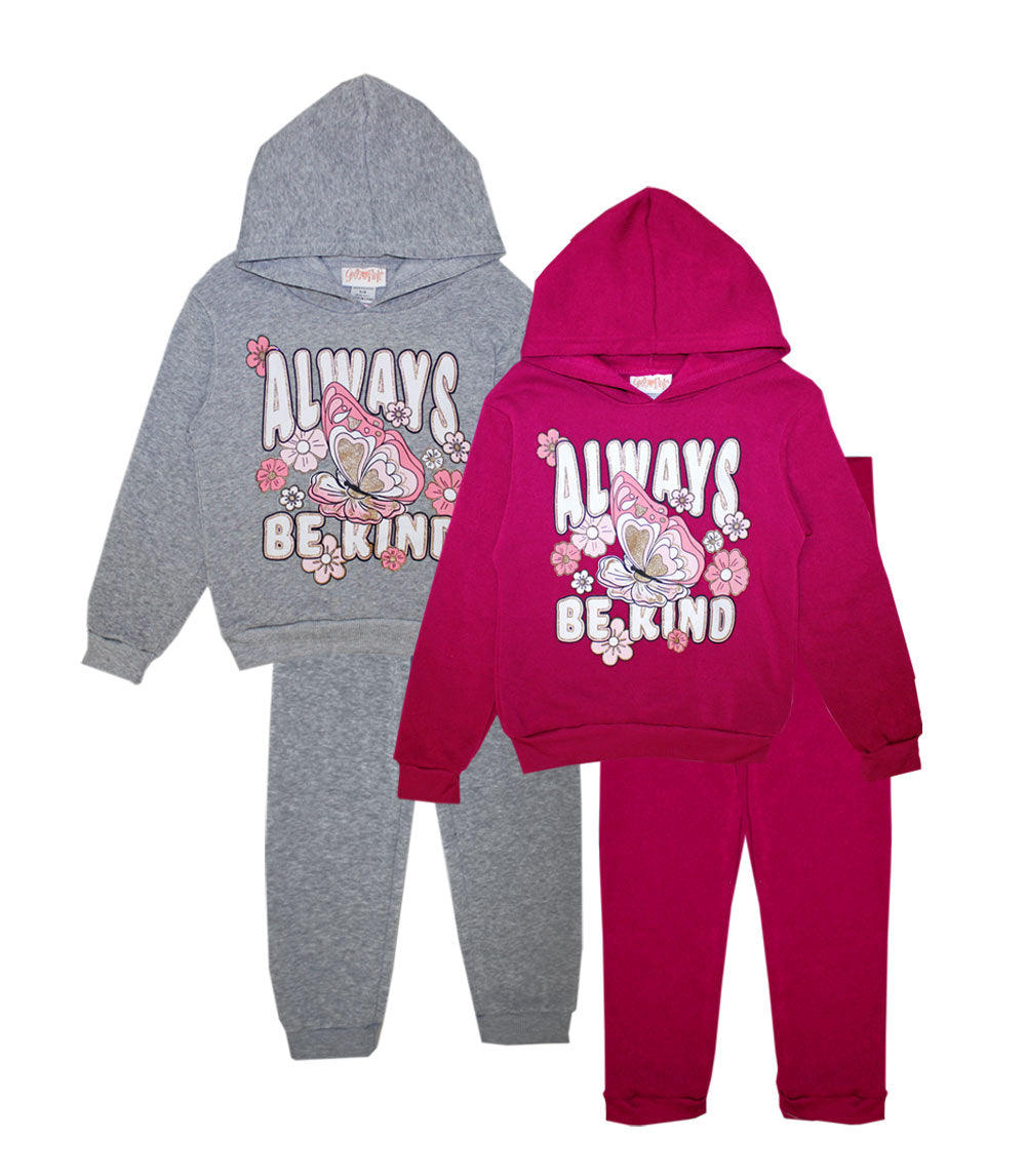 GIRLS PINK "Butterfly" Screen Hooded Pull Over Jogset-8633927