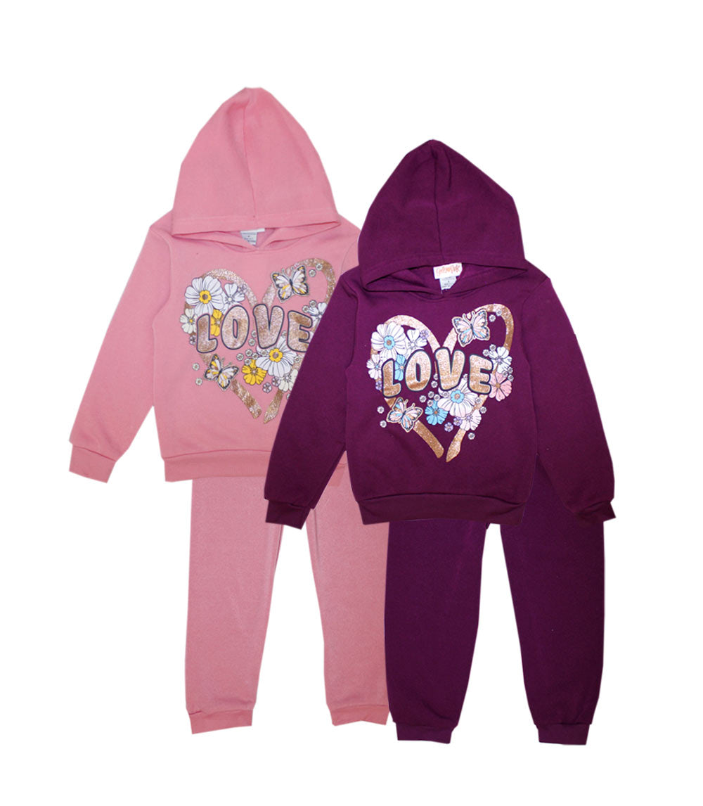 GIRLS PINK "Love" Screen Hooded Pull Over Jogset-8636027