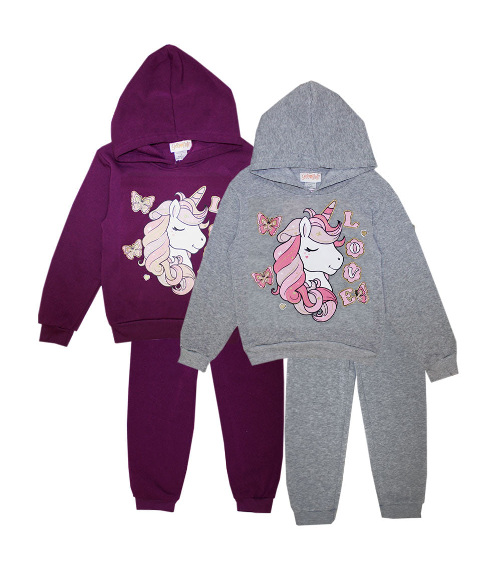 GIRLS PINK "Unicorn Love" Screen Hooded Pull Over Jogset-8657501