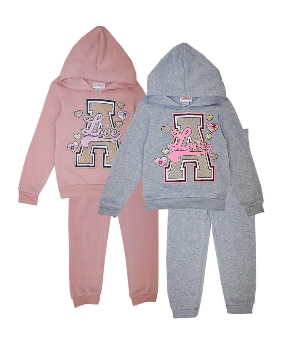 GIRLS PINK "A Love" Screen Hooded Pull Over Jogset-8664304