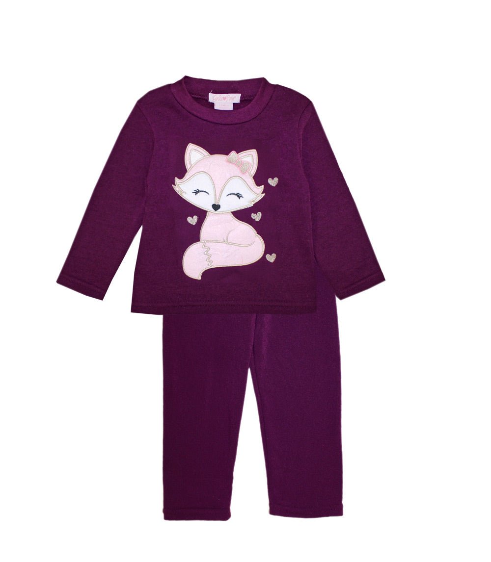 GIRLS PINK Fox Applique Crew Neck Fleece-8714927
