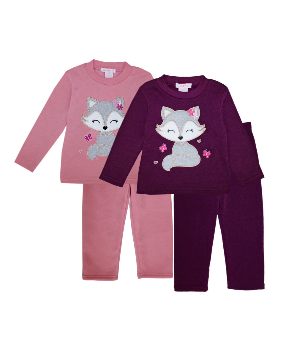 GIRLS PINK Fox Applique Crew Neck Fleece-8739301