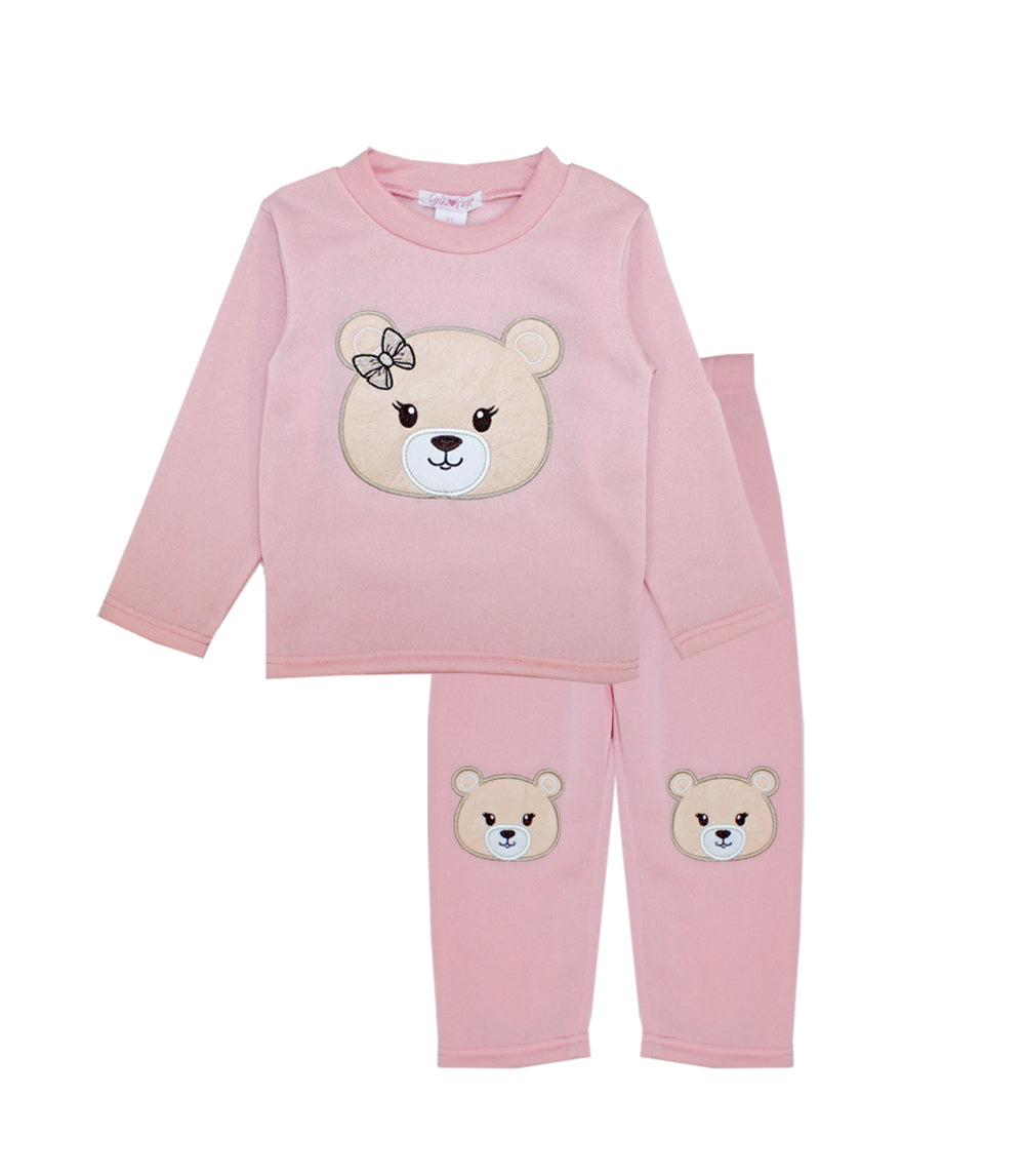 GIRLS PINK Bear Applique Crew Neck Fleece-8753504