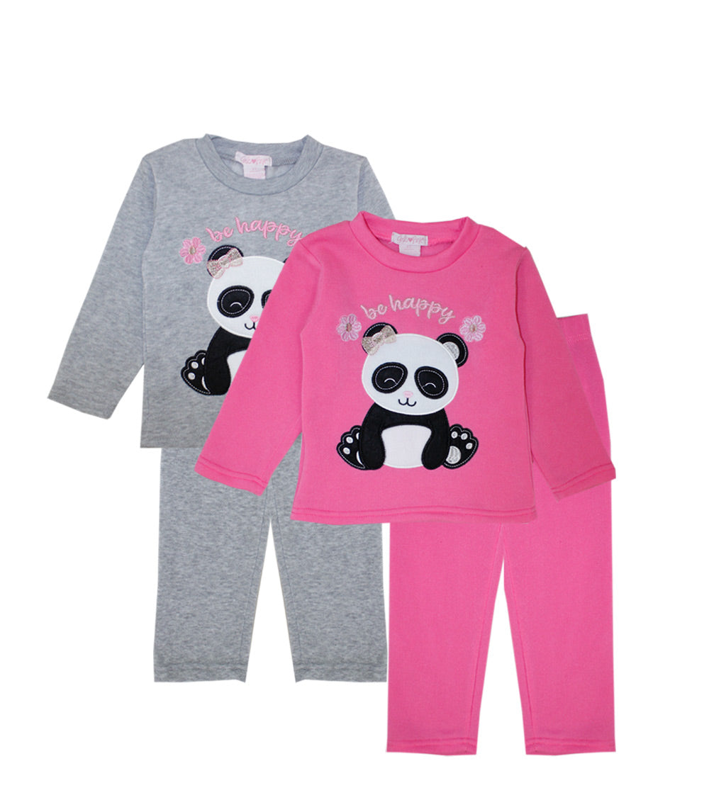 GIRLS PINK Panda Applique Crew Neck Fleece-8756601