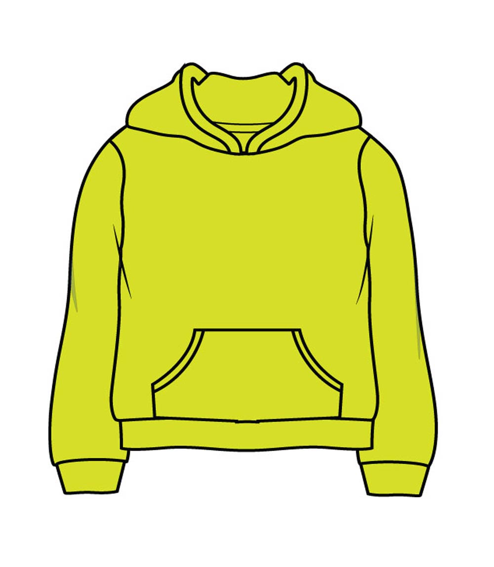 Men Fleece Pull On Hoodie With Pockets - Neon Green - 0210109