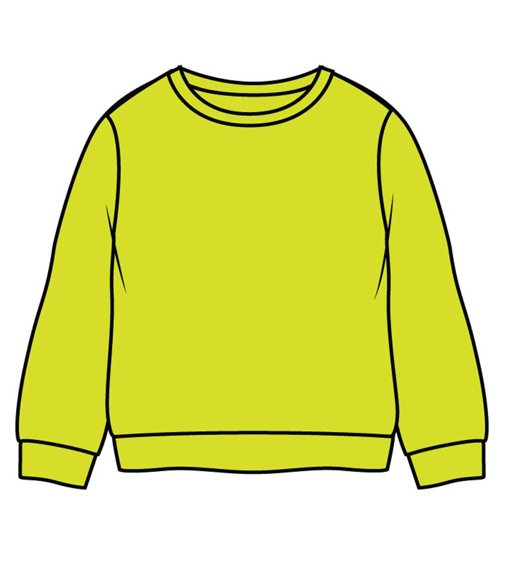 Men Fleece Pull On Crew Neck - Neon Green - 0220109