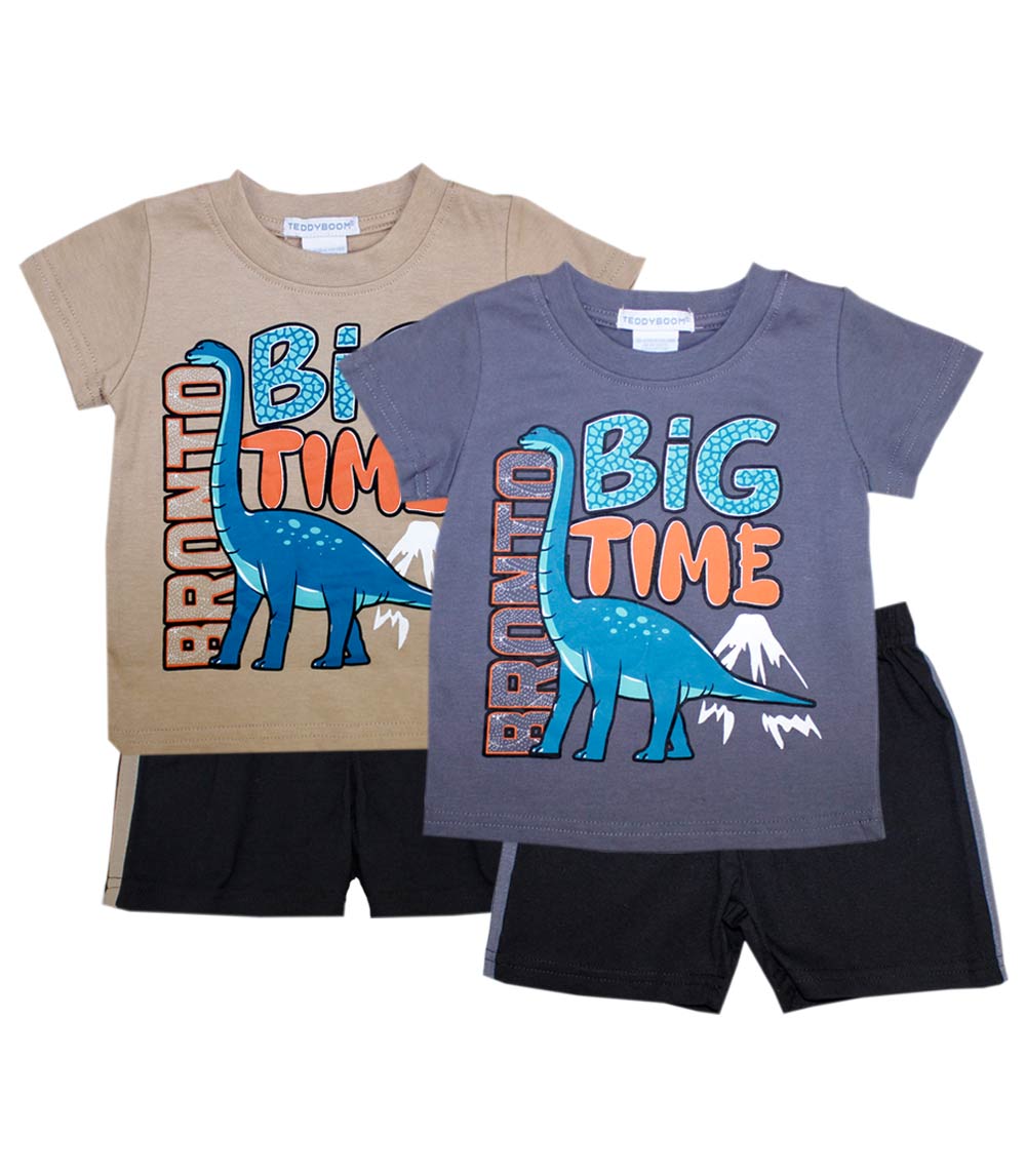 TEDDY BOOM Jersey Top Dino Big Time Screen Athletic Shorts-1272601