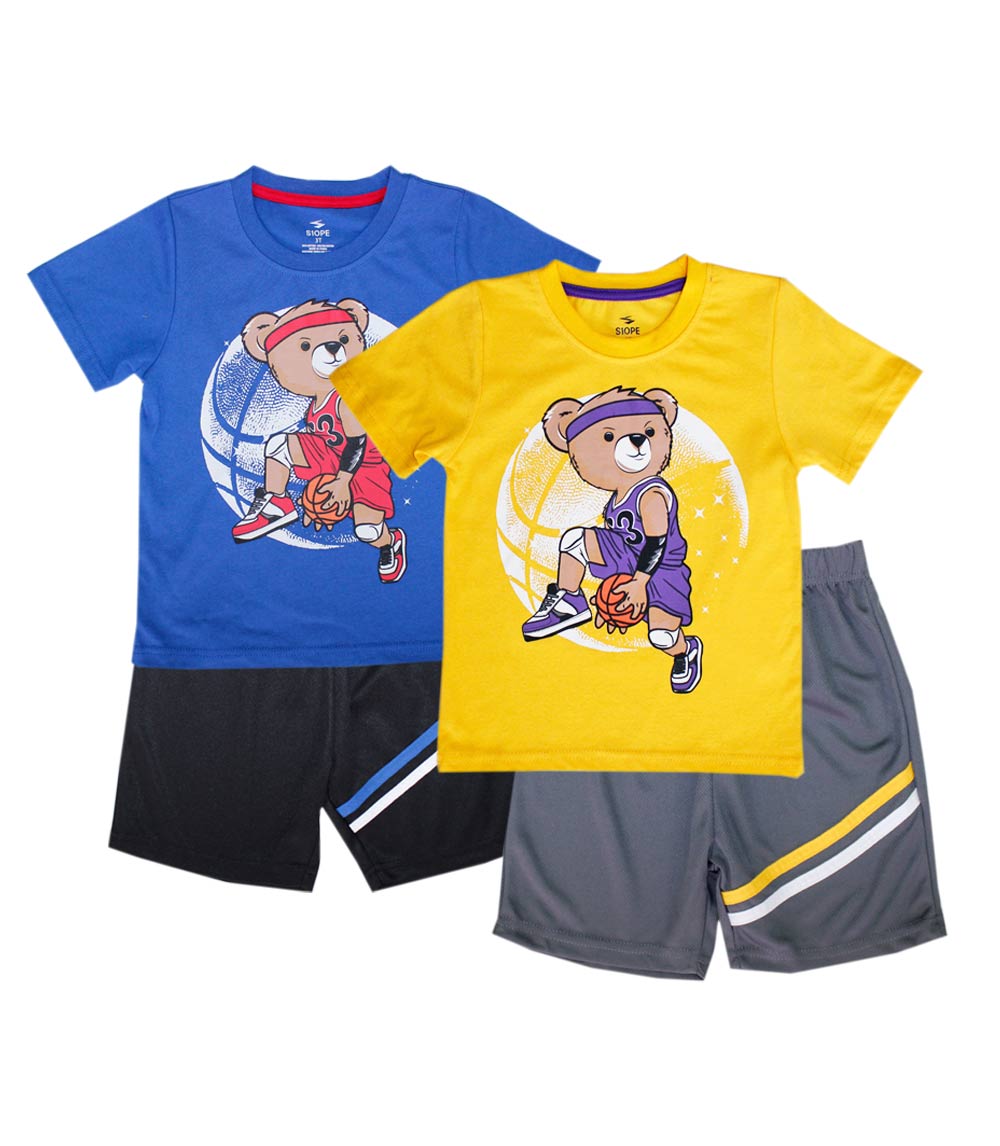S1OPE Jersey Top Athlete Bear Screen Athletic Shorts-1349088
