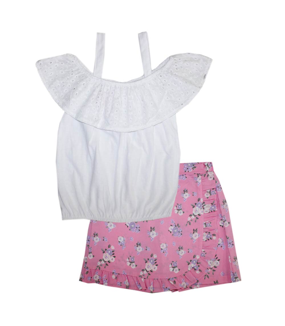 GIRLS PINK Knit Ruffle Top and Skort w Ruffle -2461867