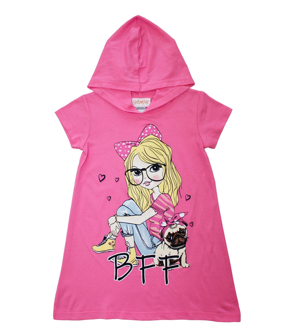 GIRLS PINK Toddler Hooded Dress-3235102