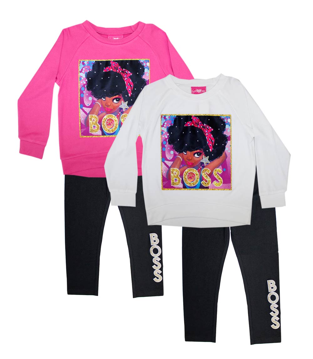 GIRLS PINK 4-6X Boss Screen Legging Set-7380004