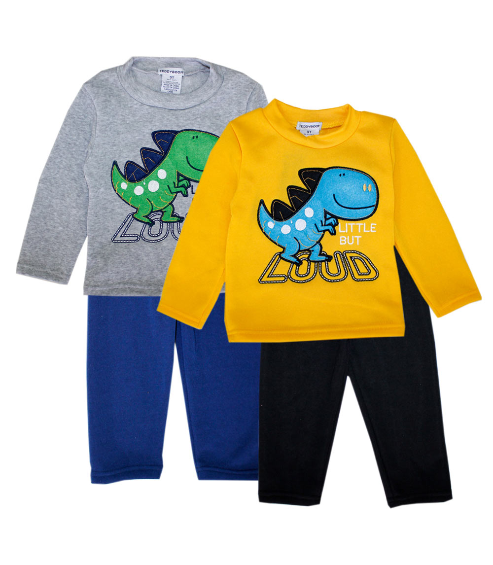 TEDDY BOOM T-Rex Dino Screen Crew Neck Fleece Set-8267302