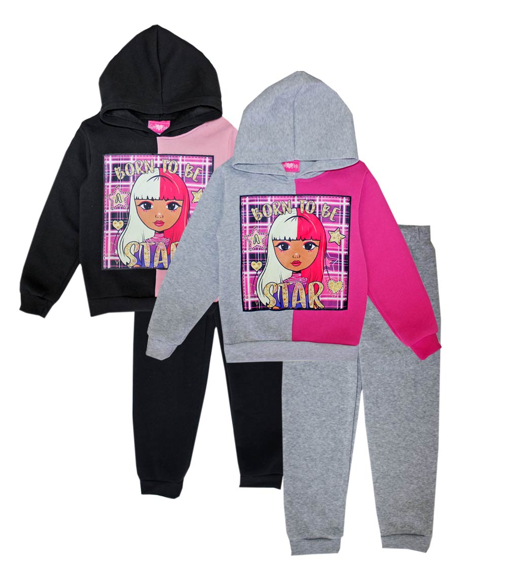 GIRLS PINK Hooded Pull Over Jogset-8648104
