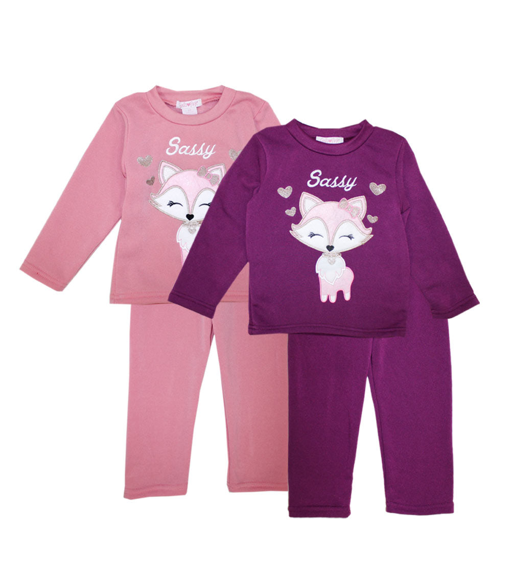 GIRLS PINK Fox Applique Crew Neck Fleece-8798801