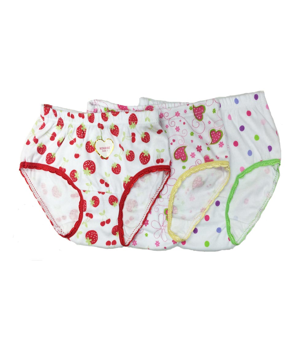 Girls Panties Asst Prints - Size: 4-5-6