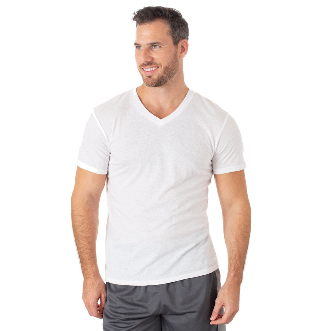 Men's V-Neck T-Shirt -  3pk White - 92525