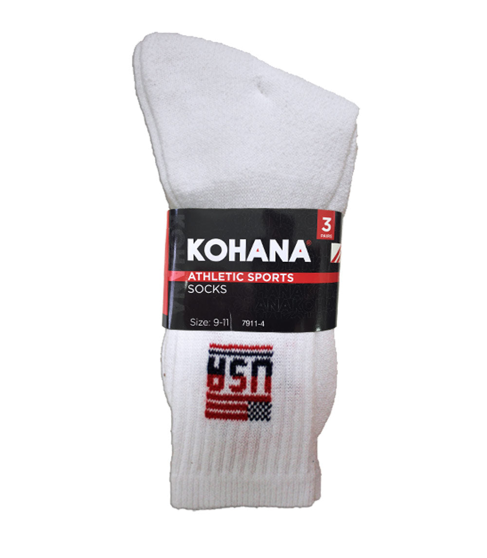 Socks - 10-13 White Crew Socks