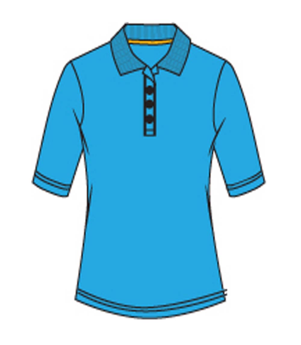 Ladies 3/4 Sleeve Performance Polo Turquoise - 9392909