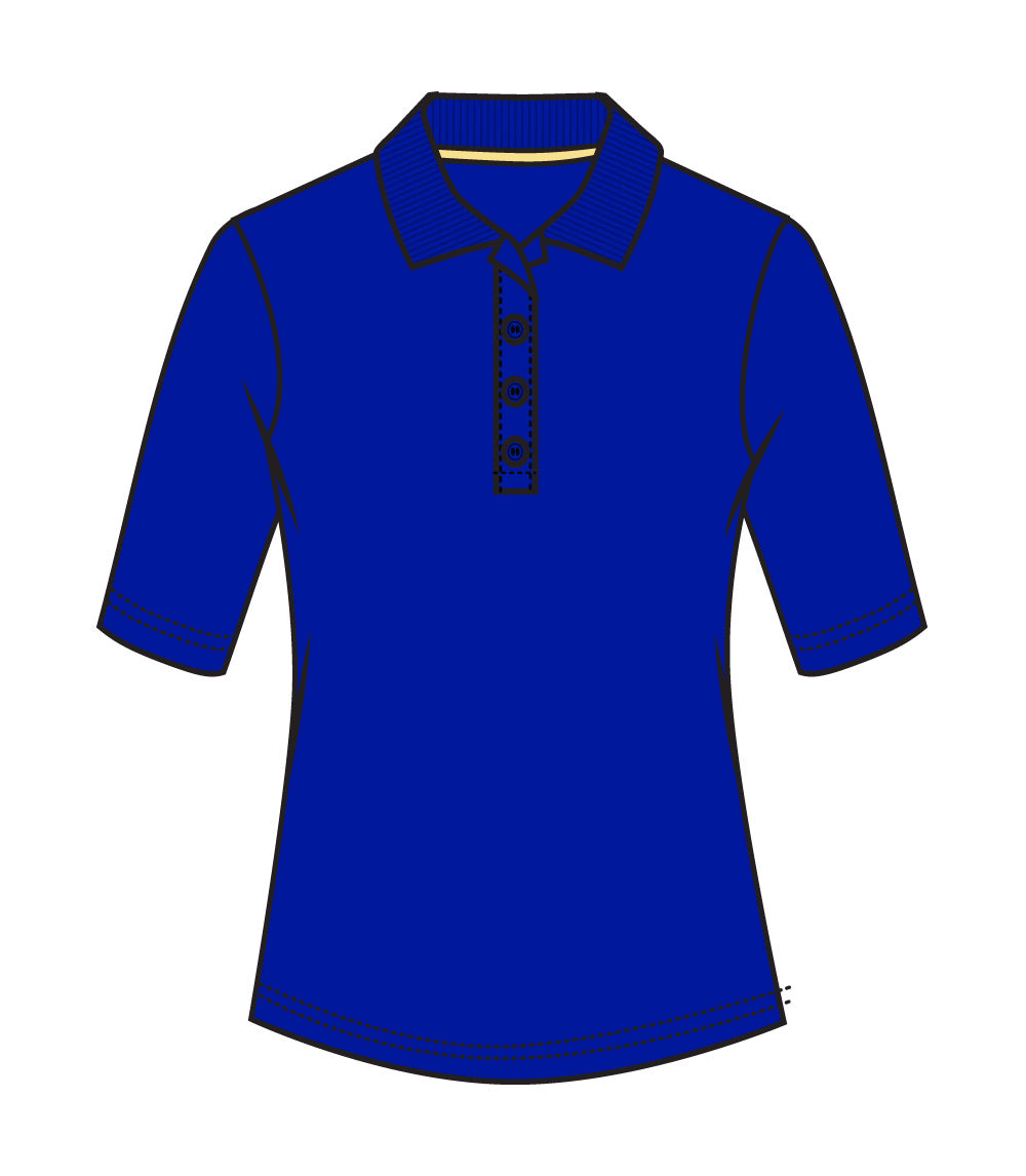 Ladies 3/4 Sleeve Performance Polo Royal - 9393709