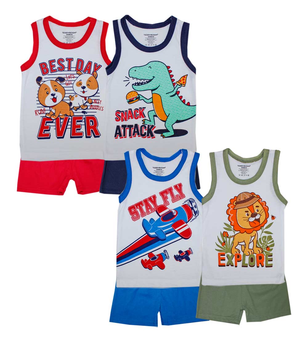 TEDDY BOOM Newborn Layette Tank Sets (4 DZ Minimum)- 0100100