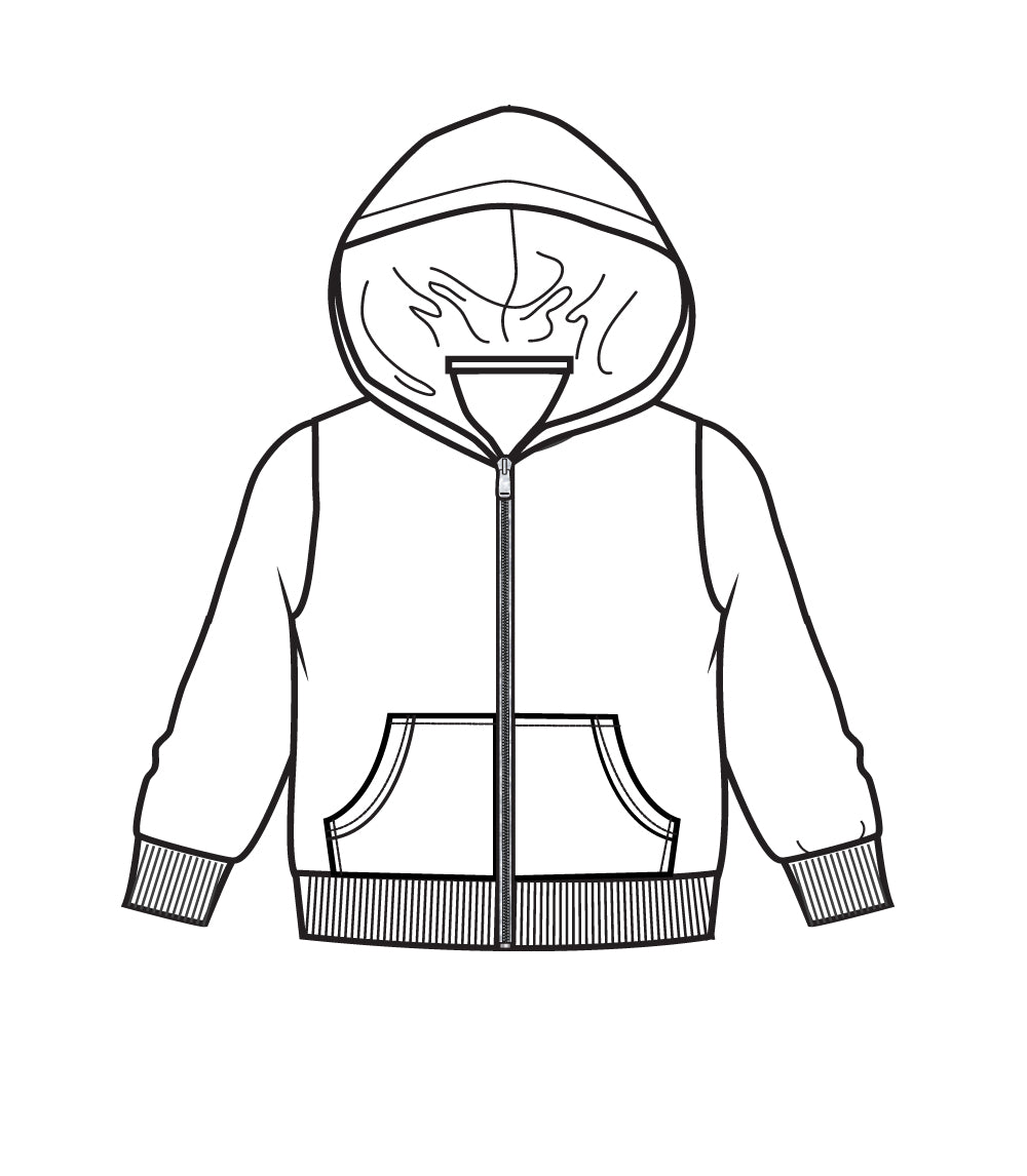 Ladies S-XL Zip Front Fleece Hoodie Jacket White - 0283609