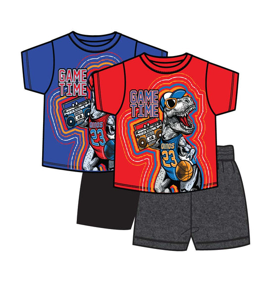 S1OPE Jersey Top Dino Game Time Screen Athletic Shorts-1304902
