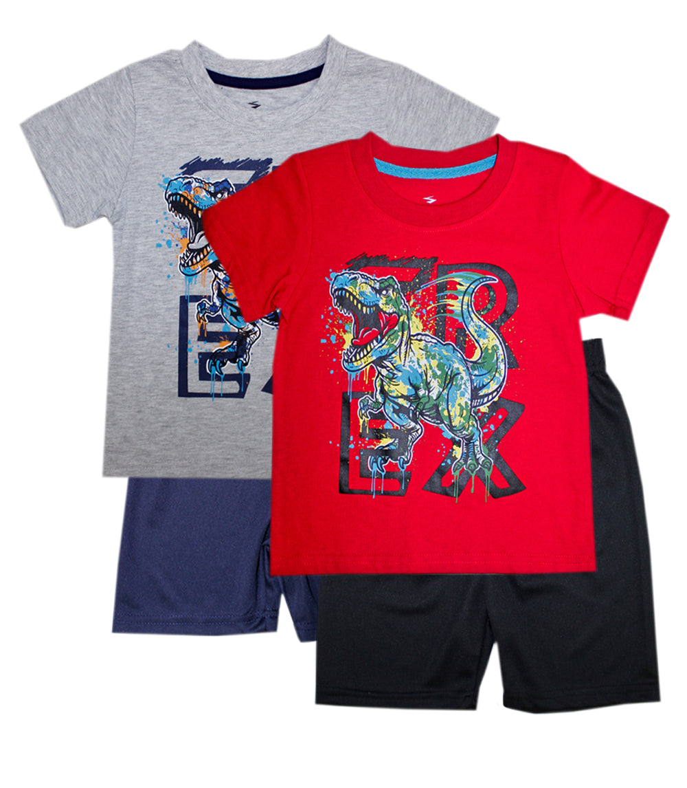 S1OPE Jersey Top T-Rex Screen Athletic Shorts-1364404
