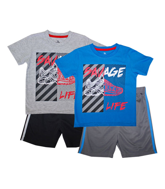 S1OPE Jersey Top Savage Life Screen Athletic Shorts-1389602