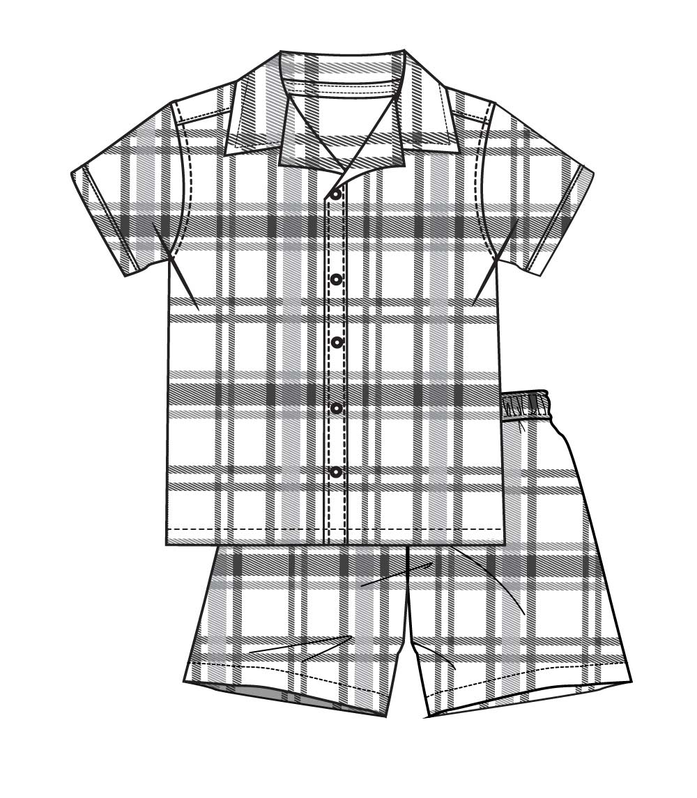S1OPE Boys Woven Open Collar Short Set - 1483102