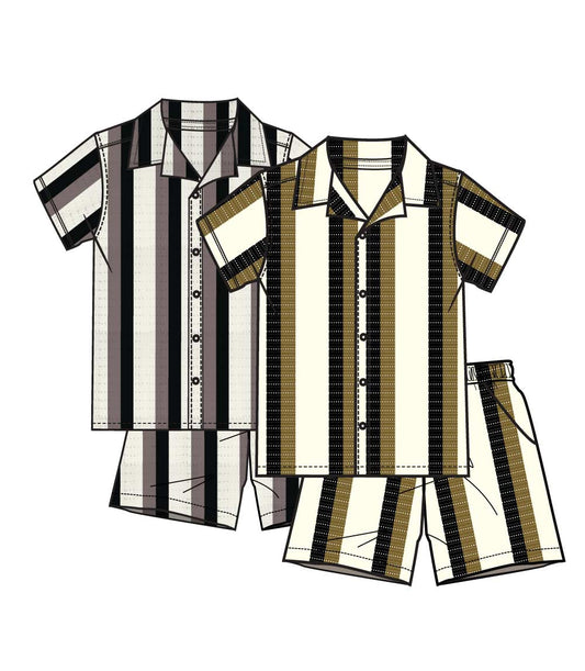 S1OPE Boys Woven Open Collar Short Set - 1490701