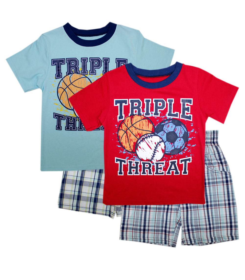 TEDDY BOOM Triple Threat Screen Top with Plaid Shorts-1607904