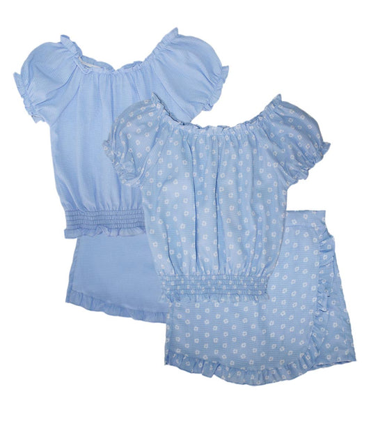 GIRLS PINK Smocked Top Skort Set - 2469267