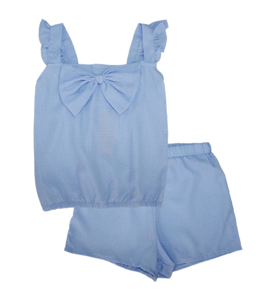 GIRLS PINK Top with Big Bow Woven Short Set - 2853467