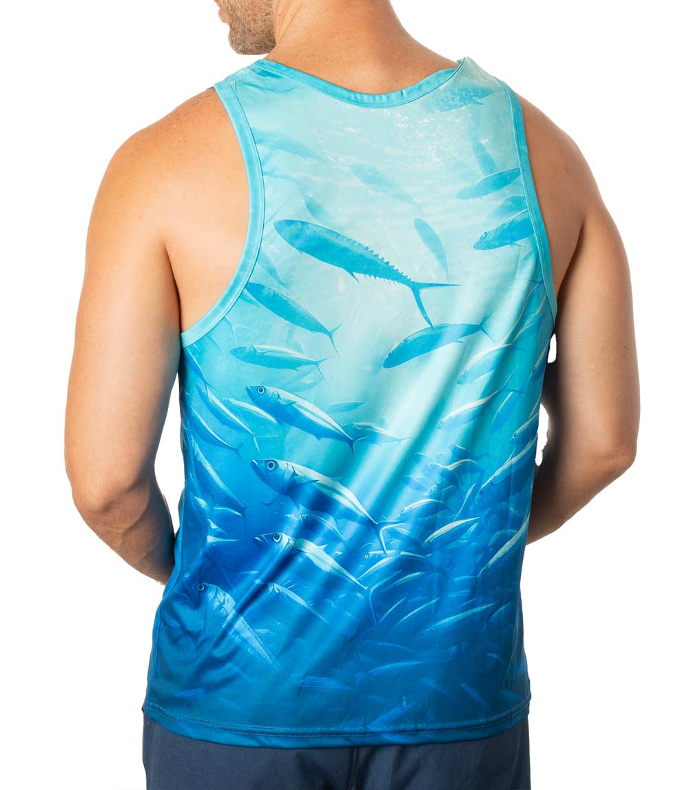 Men Performance Muscle Tank Top Deep Sea Fish Design-7503209