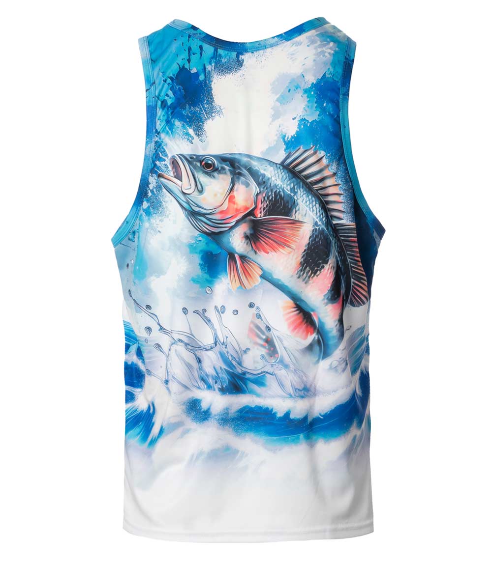 Men Performance Muscle Tank Top Fish Graphic-7547609