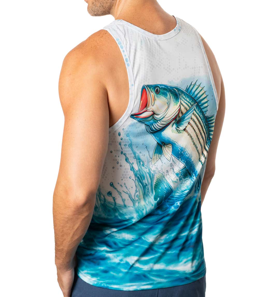 Men Performance Muscle Tank Top Fish Graphic-7567909