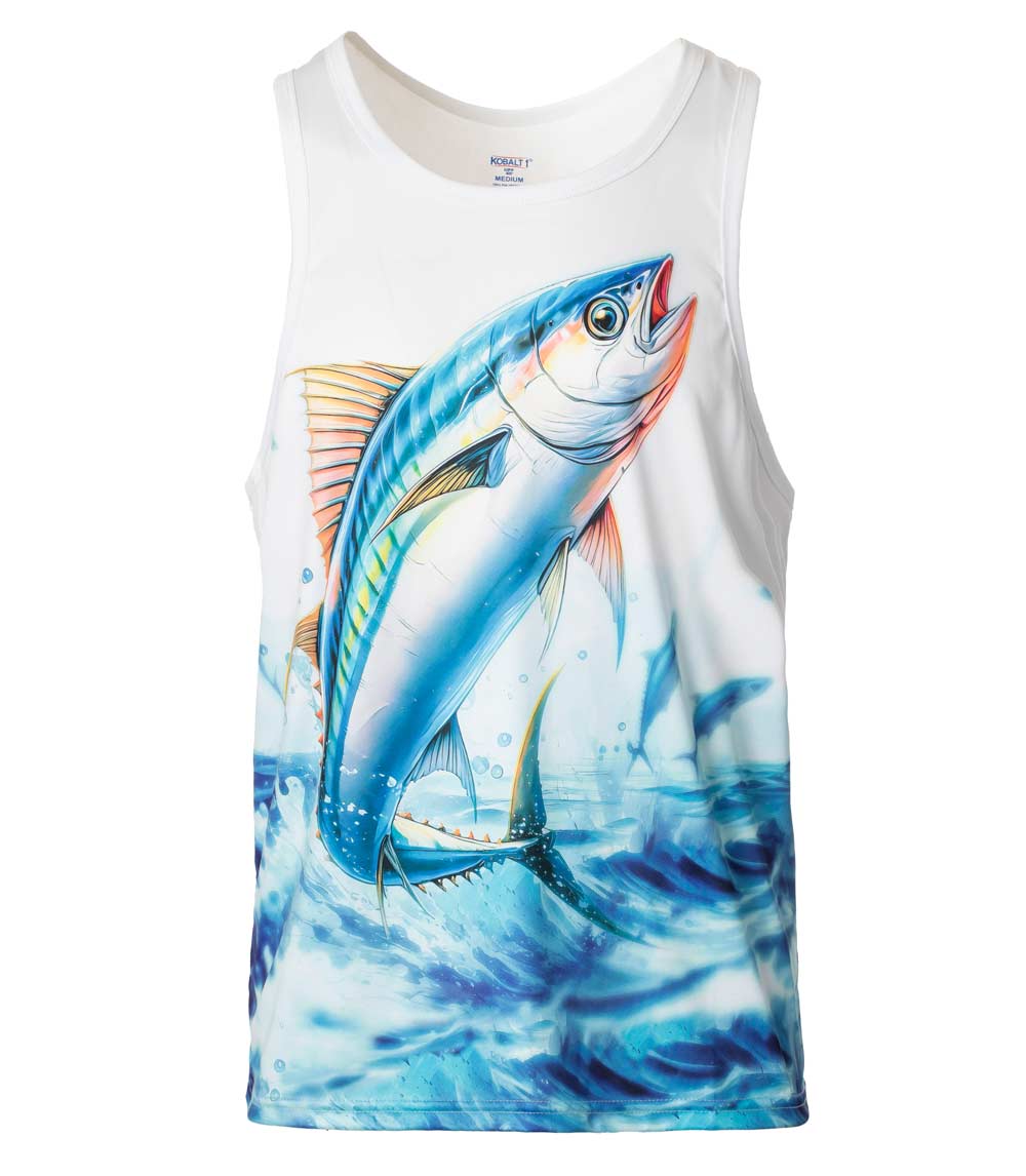 Men Performance Muscle Tank Top Fish Graphic-7595509