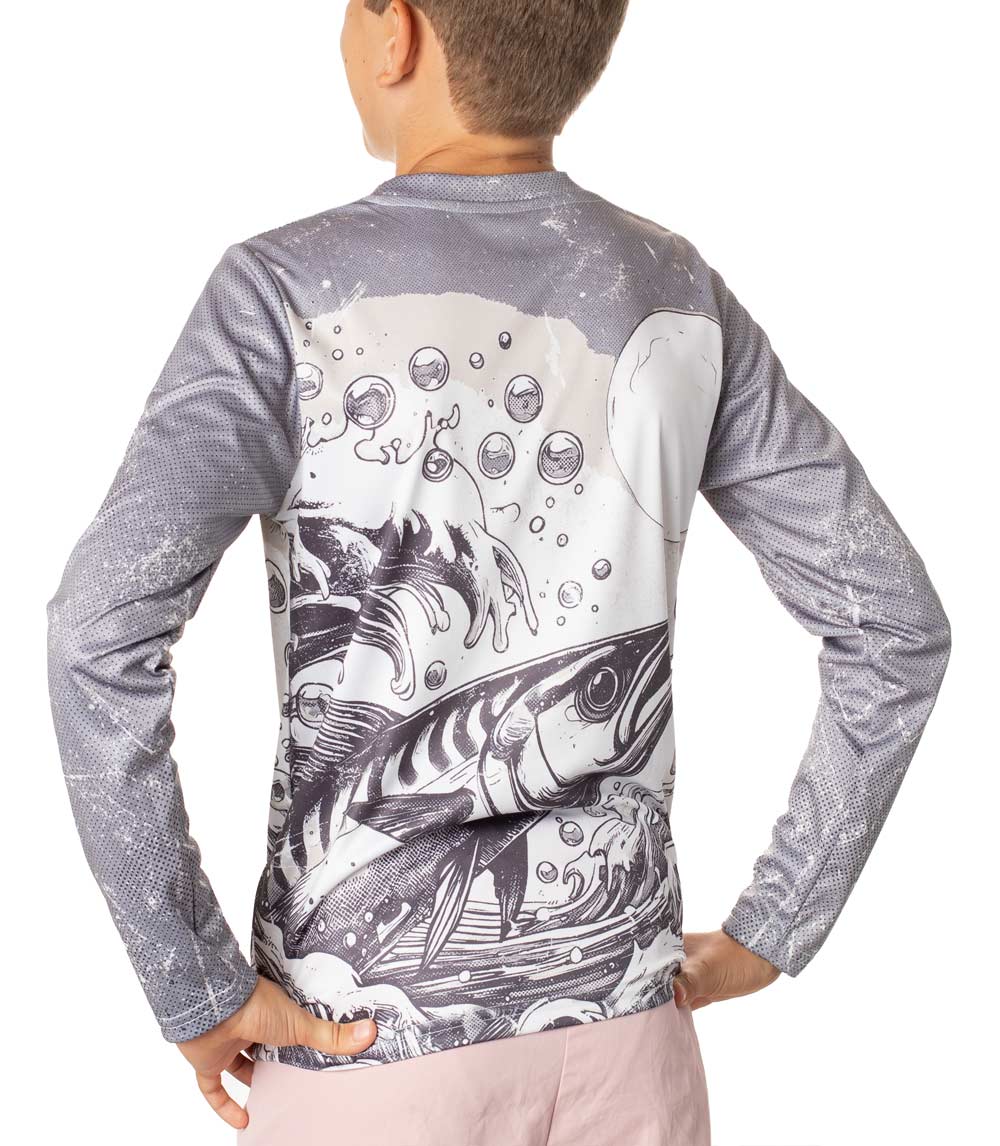 Boys Performance Top Fish Waves Design-7645302