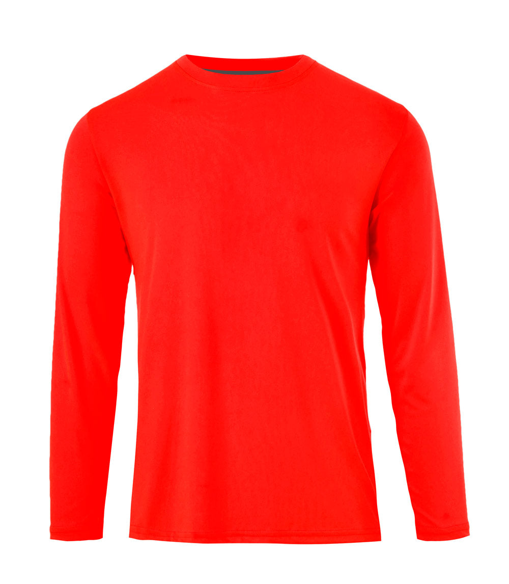 Boys Performance L/S Crew Neck Red - 7646688