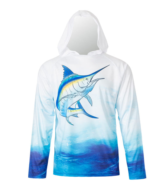 Boys Performance Hoodie Top Marlin Fish Graphic-7660802
