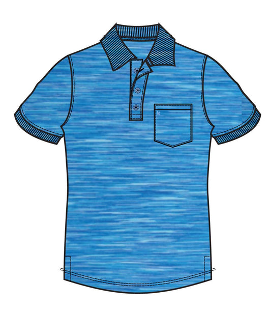 Men Performance Closed Mesh Polo Heather Turquoise - 7729209